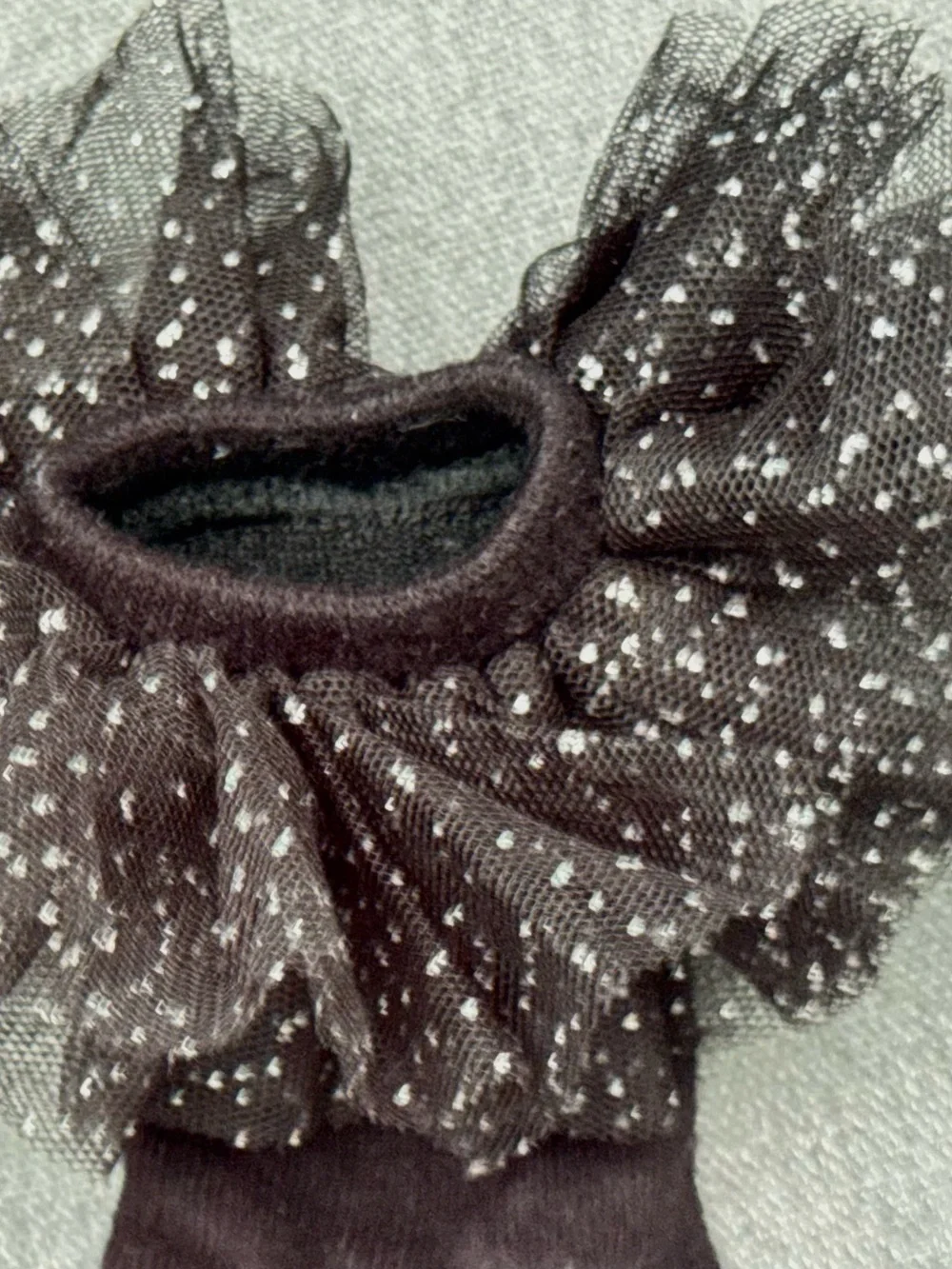POSH PEANUT Baby Girls Pink Layered Tulle Ruffled Tutu & Black Glitter socks
